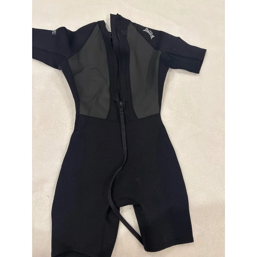 Ron Jon Surf Shop Kids Wetsuit Size 8 Black Grey Shorty Spring Suit Titanium 2